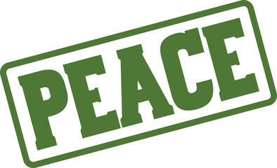 Peace green stamp symbolizing global harmony, inner calm, and serene tranquility for mental well being