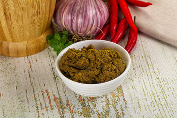 Yellow Thai spicy curry paste