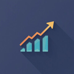 business graph with arrow on top