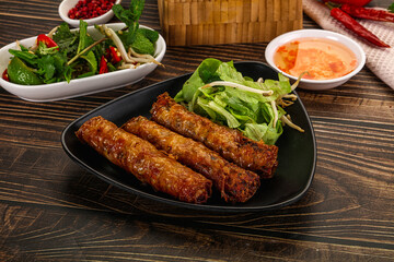 Fried Vietnamese spring roll with special sauce