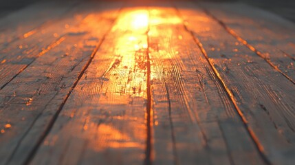 Sunlight reflecting off a wooden surface.