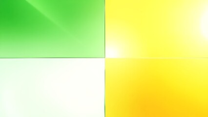グリーンとイエローのモダンな四分割抽象背景