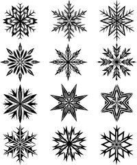 Set of seamless vector snowflake patterns for Christmas holiday winter decoration design
