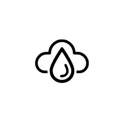 icon showing droplet positioned in cloud for meteorology climate and rain concept use
