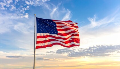 Naklejka premium Beautiful USA flag wave background abstract illustration