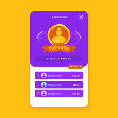 Leaderboard Top Rank Achievement Badge on UI Onboarding Screen Template