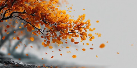 Graphic illustration of red leaves