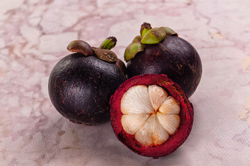 Ripe sweet juicy tropical mangosteen