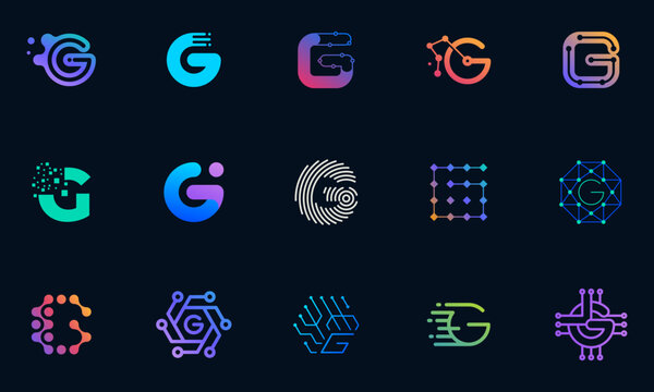 letter g logo, initial g logo technology