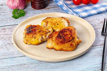 Roasted chicken thighs with spices
