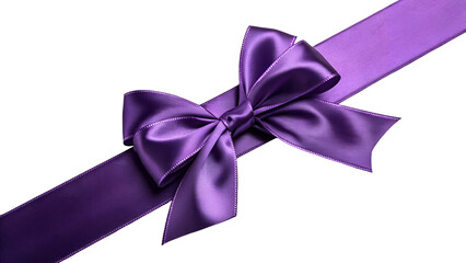 Royal Purple Satin Decorative Bow and Ribbon &ndash; Luxury Gift Packaging Element for Celebrations, Invitations, Beauty Products, and Premium Branding Projects