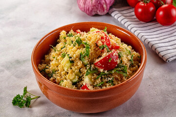 Cous cous with vegetables tabulle