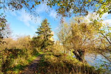 Oise river bank in Avers-sur-Oise village