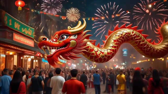 Celebrating the Lunar New Year - A Dragon Dance Spectacle.