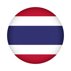 Thailand flag round. 3d illustration round button flag of Thailand transparation png	