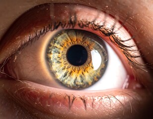 Macro shot of a detailed human eye with vibrant iris