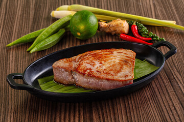 Gourmet fresh roasted tuna steak