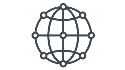 Modern globe icon represents global network and international connections online