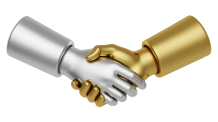 Successful partnership handshake depicts collaboration and business agreement deal