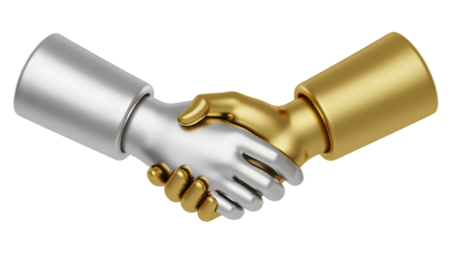 Successful partnership handshake depicts collaboration and business agreement deal