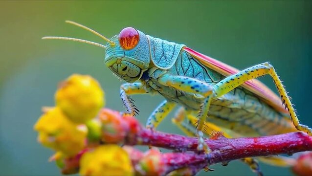Vivid Macro Colorful Insect Blossom Branch