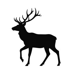 Obraz premium Isolated vector silhouette illustration of a wild deer mammal with antlers, perfect for nature or Christmas designs