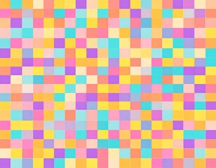 Colorful, abstract background comprised of square-shaped pixels