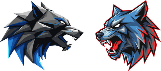 Aggressive wolf heads facing each other, representing a fierce rivalry or competition