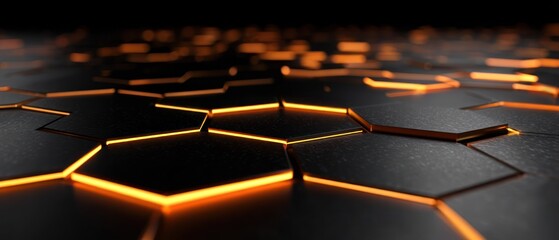Obraz premium Abstract hexagon pattern lighting