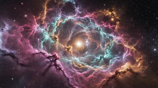 Cosmic cloud formation abstract visualization outer space nebula universe