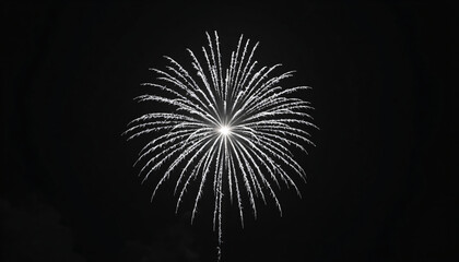 White Firework Burst Against Black Sky