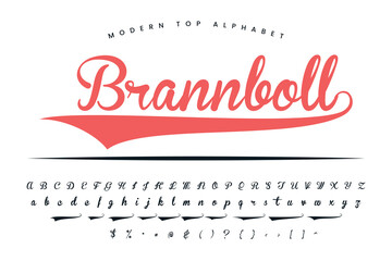 Brannboll font alphabet capital letter small letter numbers sign and symbol