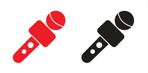 Microphone icon set. Vector graphic illustrations. Suitable for website, logo, app, template, and UI design.

