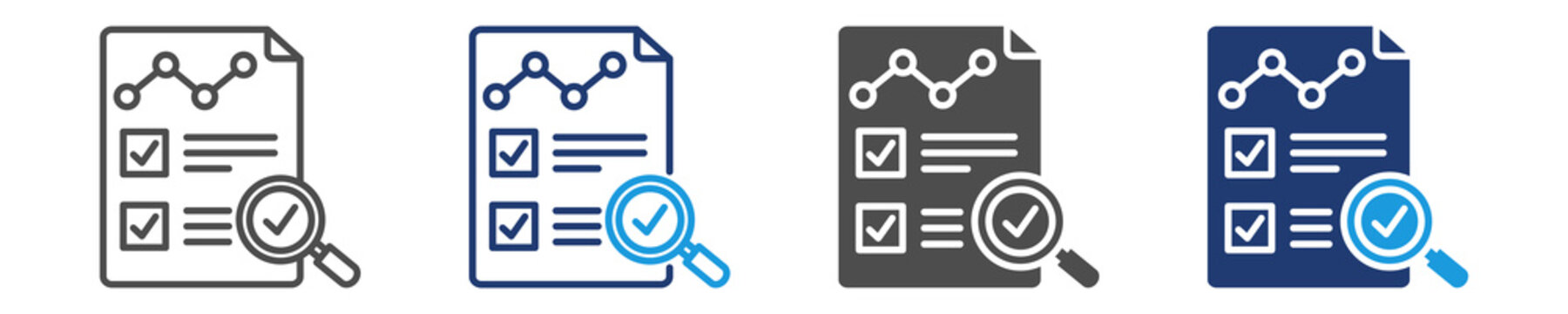 quantitative research icon set multiple style