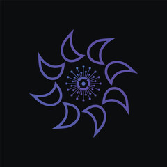 Innovate technology startup logo concept, round emblem, solution symbol