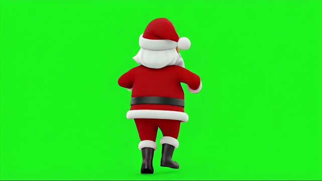 santa claus character dancing in green screen background