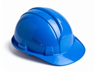 Fototapeta premium Close-up photo showing the surface and texture of a blue construction safety helmet