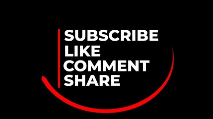 A bold call-to-action animation with clean typography and a dynamic red arc motion, ideal as a transparent overlay for engaging digital content. alpha channel