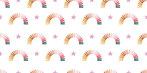 Cute seamless pattern with colorful Slinky springs