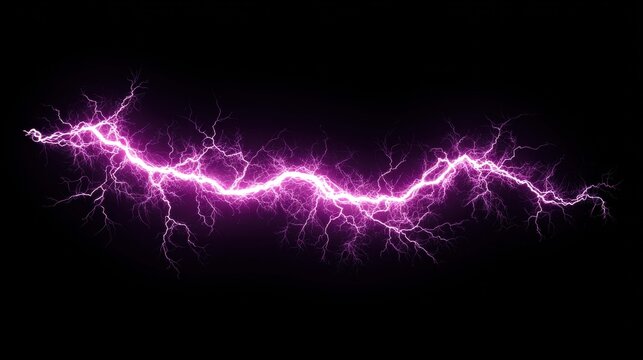 Vibrant purple lightning bolt against a stark black backdrop.