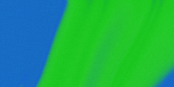 A vibrant abstract composition featuring a diagonal divide between sparkling blue and green textured surfaces