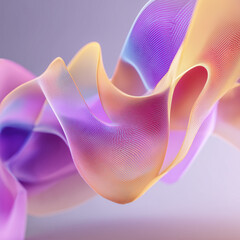 Twisted Neon Mesh: Abstract Flowing Data Wave 3D