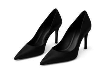 Elegant pair of black high heels isolated on a transparent background image