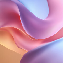 Smooth Matte Gradient Curves: Abstract Minimalist 3D Art