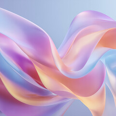 Floating Silk Ribbons: Pastel Gradient Flow 3D Render