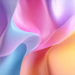 Vibrant Liquid Abstract: Glossy Multicolor Gradient 3D