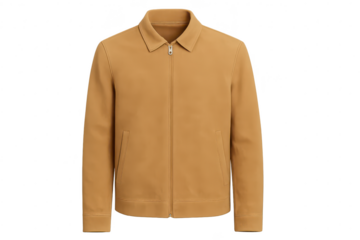 Elegant brown jacket isolated on transparent background, ready for design