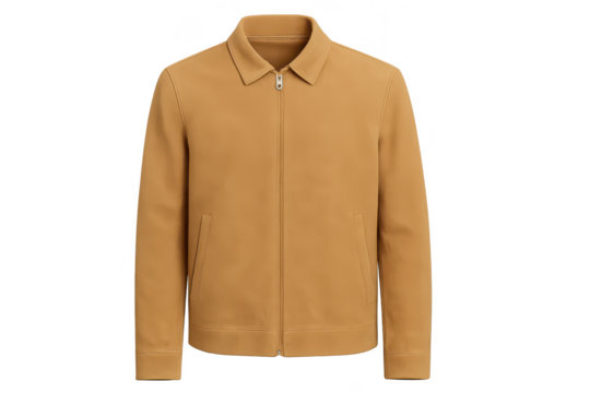 Elegant brown jacket isolated on transparent background, ready for design