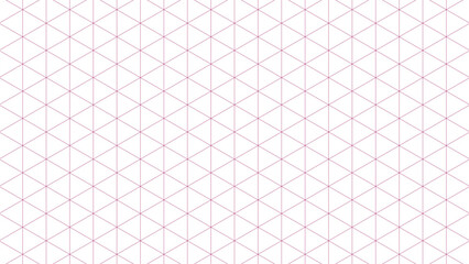 Isometric Grid Pattern Pink Lines on White Background for Design and Technical Drawings