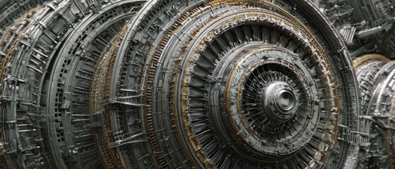 Fototapeta premium Intricate Mechanical Structure with Multiple Interlocking Wheels